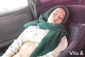 Catch Girl Masturbating In Car And Help Her To Cum